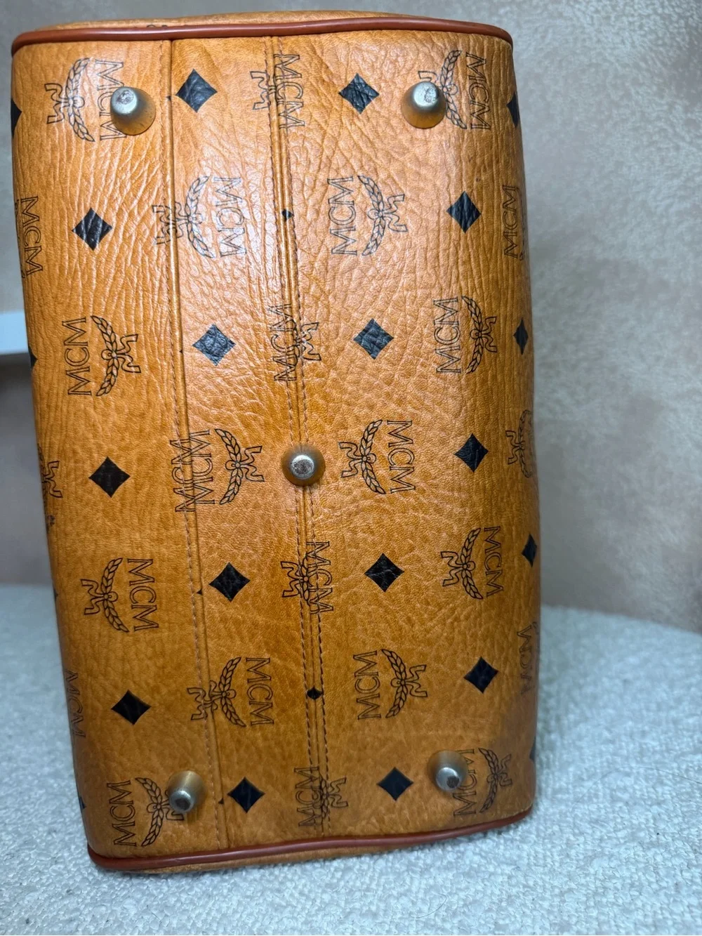 MCM satchel cognac
